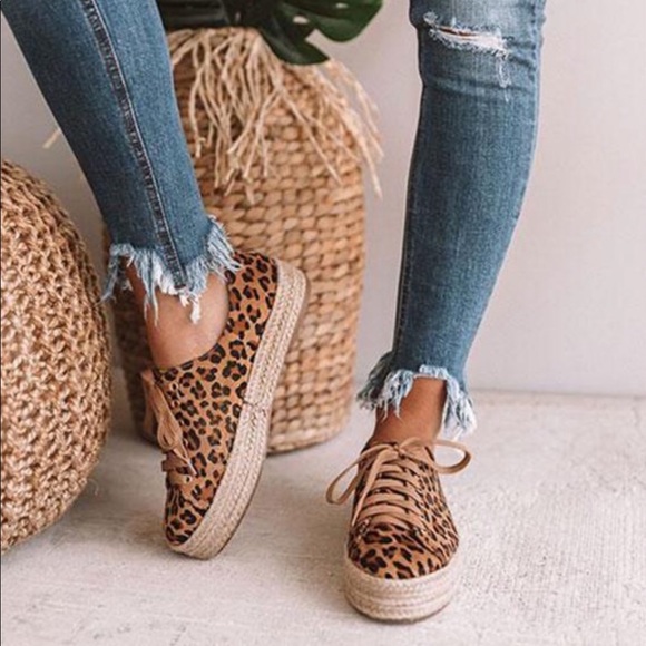 LAST SIZES "Leopard Espadrille Sneaker" - Picture 3 of 7